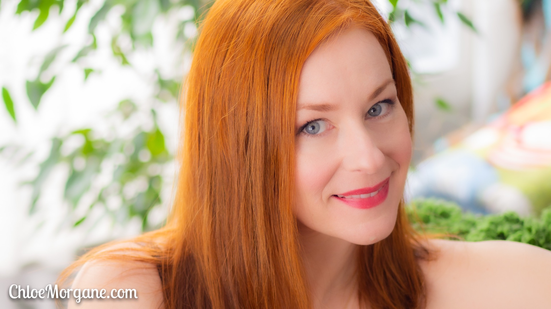 Redhead in Lovely Blue Lingerie